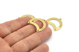 Brass Moon Charm, 12 Raw Brass Moon Charm With 1 Loop And 2 Holes, Blanks, Findings (25x18x0.70mm) M755