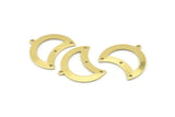 Brass Moon Charm, 12 Raw Brass Moon Charm With 1 Loop And 3 Holes, Blanks, Findings (25x18x0.70mm) M756