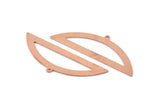 Semi Circle Blank, 6 Raw Copper Semi Circle Charms With 1 Loop, Stamping Blanks (51x17x0.70mm) M888