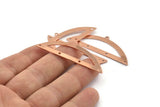 Semi Circle Blank, 6 Raw Copper Semi Circle Charms With 1 Loop And 4 Holes, Stamping Blanks (51x17x0.70mm) M892