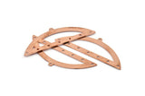 Semi Circle Blank, 6 Raw Copper Semi Circle Charms With 1 Loop And 7 Holes, Stamping Blanks (51x17x0.70mm) M893