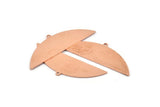 Semi Circle Blank, 6 Raw Copper Semi Circle Charms With 1 Loop, Stamping Blanks (51x17x0.70mm) M904