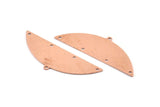 Semi Circle Blank, 6 Raw Copper Semi Circle Charms With 1 Loop And 4 Holes, Stamping Blanks (51x17x0.70mm) M908