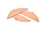 Semi Circle Blank, 6 Raw Copper Semi Circle Charms With 1 Loop And 4 Holes, Stamping Blanks (51x17x0.70mm) M908