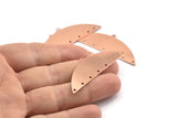 Semi Circle Blank, 6 Raw Copper Semi Circle Charms With 1 Loop And 7 Holes, Stamping Blanks (51x17x0.70mm) M909