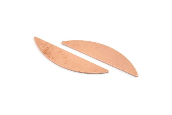 Semi Circle Blank, 6 Raw Copper Semi Circle Blanks, Stamping Blanks (37x8x0.70mm) M910