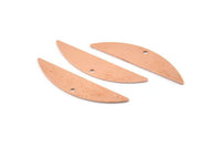 Semi Circle Blank, 6 Raw Copper Half Moon Charms With 1 Hole, Stamping Blanks (37x8x0.70mm) M911