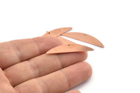 Semi Circle Blank, 6 Raw Copper Half Moon Charms With 1 Hole, Stamping Blanks (37x8x0.70mm) M911