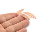 Semi Circle Blank, 6 Raw Copper Half Moon Charms With 1 Hole, Stamping Blanks (37x8x0.70mm) M912