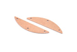 Semi Circle Blank, 6 Raw Copper Half Moon Charms With 3 Holes, Stamping Blanks (37x8x0.70mm) M914