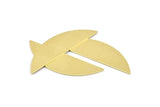 Semi Circle Blank, 6 Raw Brass Semi Circle Blanks, Stamping Blanks (51x15x0.70mm) M830