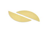 Semi Circle Blank, 6 Raw Brass Semi Circle Blanks, Stamping Blanks (51x15x0.70mm) M830