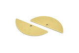 Semi Circle Charm, 12 Raw Brass Half Moon Charms With 1 Hole, Blanks, Stamping Blanks (29x11x0.80mm) M954