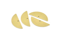 Semi Circle Charm, 12 Raw Brass Half Moon Charms With 1 Hole, Blanks, Stamping Blanks (29x11x0.80mm) M954