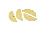Semi Circle Charm, 12 Raw Brass Half Moon Charms With 1 Hole, Blanks, Stamping Blanks (29x11x0.80mm) M954