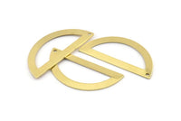 Semi Circle Charm, 8 Raw Brass Half Moon Charms With 1 Hole, Stamping Blanks (38x17x0.80mm) M956
