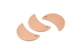Copper Moon Charm, 10 Raw Copper Moon Charm With 1 Hole, Blanks, Findings (18x8.5x0.70mm) M872