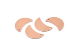 Copper Moon Charm, 10 Raw Copper Moon Charm With 1 Hole, Blanks, Findings (18x8.5x0.70mm) M872
