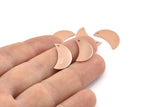 Copper Moon Charm, 10 Raw Copper Moon Charm With 1 Hole, Blanks, Findings (18x8.5x0.70mm) M872