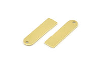 Brass Blank, 24 Raw Brass Geometric Charms With 1 Hole, Charms, Findings (23x6x0.80mm) M951