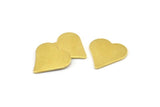 Brass Heart Blank, 12 Raw Brass Heart Blanks, Stamping Blanks (17x0.90mm) A0955