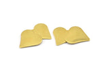 Brass Heart Blank, 12 Raw Brass Heart Blanks, Stamping Blanks (17x0.90mm) A0955
