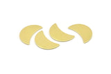 Brass Moon Blank, 12 Raw Brass Moon Stamping Blanks, Findings (18x8.5x0.70mm) M737