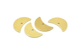 Brass Moon Charm, 12 Raw Brass Moon Charm With 1 Hole, Blanks, Findings (18x8.5x0.70mm) M740