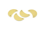 Brass Moon Charm, 12 Raw Brass Moon Charm With 2 Holes, Blanks, Findings (18x8.5x0.70mm) M741