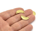 Brass Moon Charm, 12 Raw Brass Moon Charm With 2 Holes, Blanks, Findings (18x8.5x0.70mm) M741