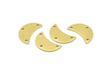 Brass Moon Charm, 12 Raw Brass Moon Charm With 3 Holes, Blanks, Findings (18x8.5x0.70mm) M743