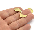 Brass Moon Charm, 12 Raw Brass Moon Charm With 3 Holes, Blanks, Findings (18x8.5x0.70mm) M743
