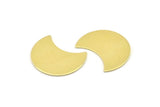 Brass Moon Blank, 12 Raw Brass Moon Stamping Blanks, Findings (25x15x0.70mm) M727