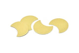 Brass Moon Blank, 12 Raw Brass Moon Stamping Blanks, Findings (25x15x0.70mm) M727