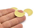 Brass Moon Blank, 12 Raw Brass Moon Stamping Blanks, Findings (25x15x0.70mm) M727