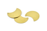 Brass Moon Charm, 12 Raw Brass Moon Charm With 1 Hole, Blanks, Findings (25x15x0.70mm) M730
