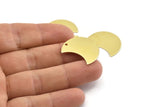 Brass Moon Charm, 12 Raw Brass Moon Charm With 1 Hole, Blanks, Findings (25x15x0.70mm) M731