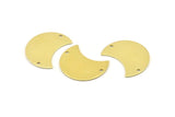 Brass Moon Charm, 12 Raw Brass Moon Charm With 2 Holes, Blanks, Findings (25x15x0.70mm) M732
