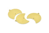 Brass Moon Charm, 12 Raw Brass Moon Charm With 1 Loop And 1 Hole, Blanks, Findings (25x18x0.70mm) M716