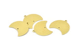 Brass Moon Charm, 12 Raw Brass Moon Charm With 1 Loop And 1 Hole, Blanks, Findings (25x18x0.70mm) M716