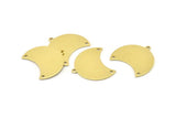 Brass Moon Charm, 12 Raw Brass Moon Charm With 1 Loop And 2 Holes, Blanks, Findings (25x18x0.70mm) M717