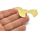 Brass Moon Charm, 12 Raw Brass Moon Charm With 1 Loop And 2 Holes, Blanks, Findings (25x18x0.70mm) M717
