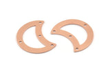 Copper Moon Charm, 10 Raw Copper Moon Charm With 4 Holes, Blanks, Findings (25x15x0.70mm) M767