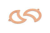 Copper Moon Charm, 10 Raw Copper Moon Charm With 1 Loop, Blanks, Findings (25x18x0.70mm) M749