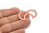 Copper Moon Charm, 10 Raw Copper Moon Charm With 1 Loop, Blanks, Findings (25x18x0.70mm) M749