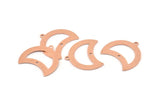 Copper Moon Charm, 10 Raw Copper Moon Charm With 1 Loop And 1 Hole, Blanks, Findings (25x18x0.70mm) M750