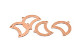 Copper Moon Charm, 10 Raw Copper Moon Charm With 1 Loop And 2 Holes, Blanks, Findings (25x18x0.70mm) M751