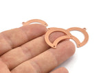 Copper Moon Charm, 10 Raw Copper Moon Charm With 1 Loop And 2 Holes, Blanks, Findings (25x18x0.70mm) M751