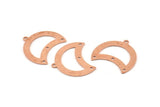 Copper Moon Charm, 10 Raw Copper Moon Charm With 1 Loop And 3 Holes, Blanks, Findings (25x18x0.70mm) M752