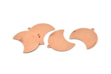 Copper Moon Charm, 10 Raw Copper Moon Charm With 1 Loop, Blanks, Findings (25x18x0.70mm) M745